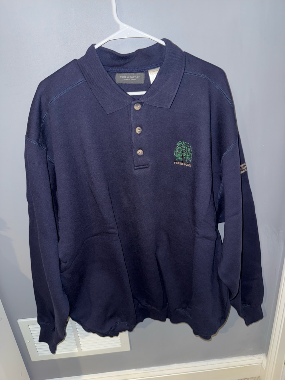 Page & Tuttle Men’s XXL Fresh Pond Golf Long Sleeve Polo Harvard NWT
